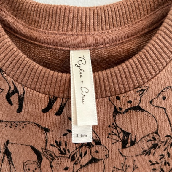 Rylee + Cru Woodland Raglan Dress Truffle Brown Cozy Sweatshirt 3-6 months NWT - Picture 5 of 5